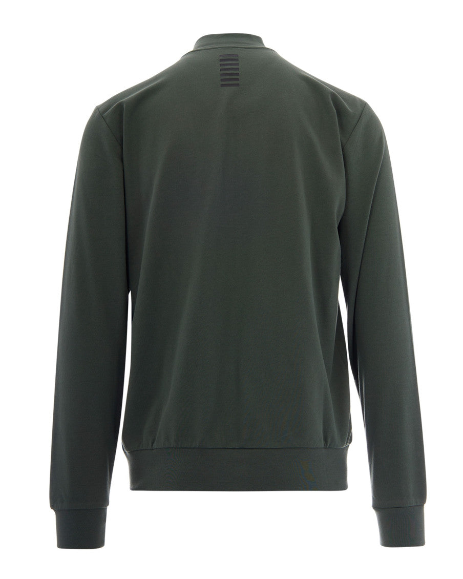 Green Solid Mock Collar Sweatshirt 2