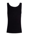Black Solid Scoop Neck Top 1
