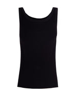 Black Solid Scoop Neck Top 1