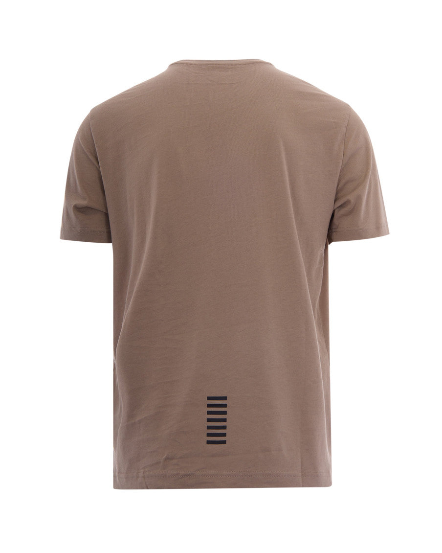 Beige Logo Crew Neck T-Shirt 2
