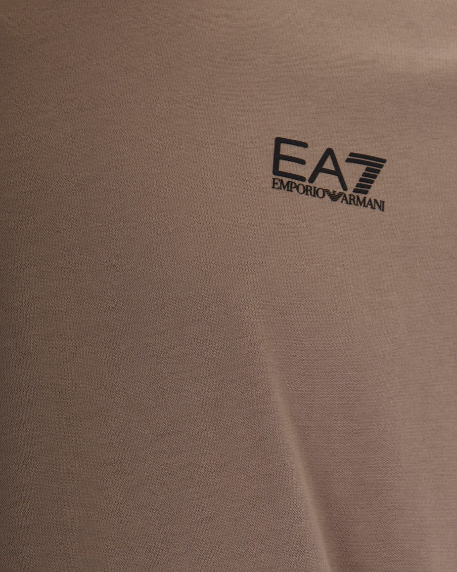 Beige Logo Crew Neck T-Shirt 3