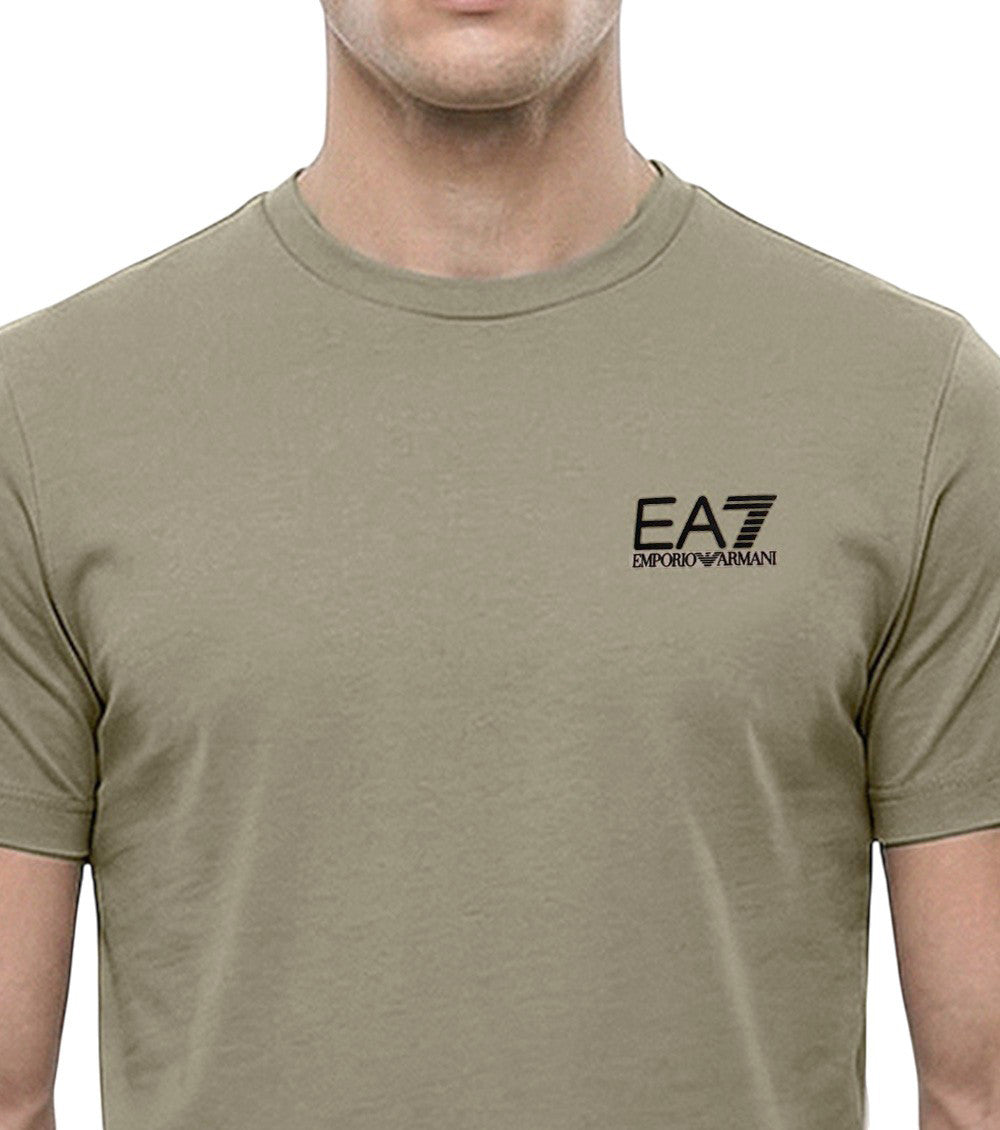 Beige Logo Crew Neck T-Shirt 4