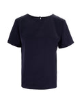 Blue Solid Round Neck T-Shirt 1