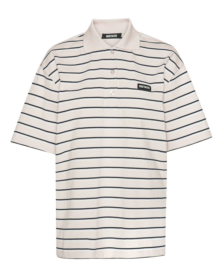 Pink Stripes Shirt Collar Polo 1