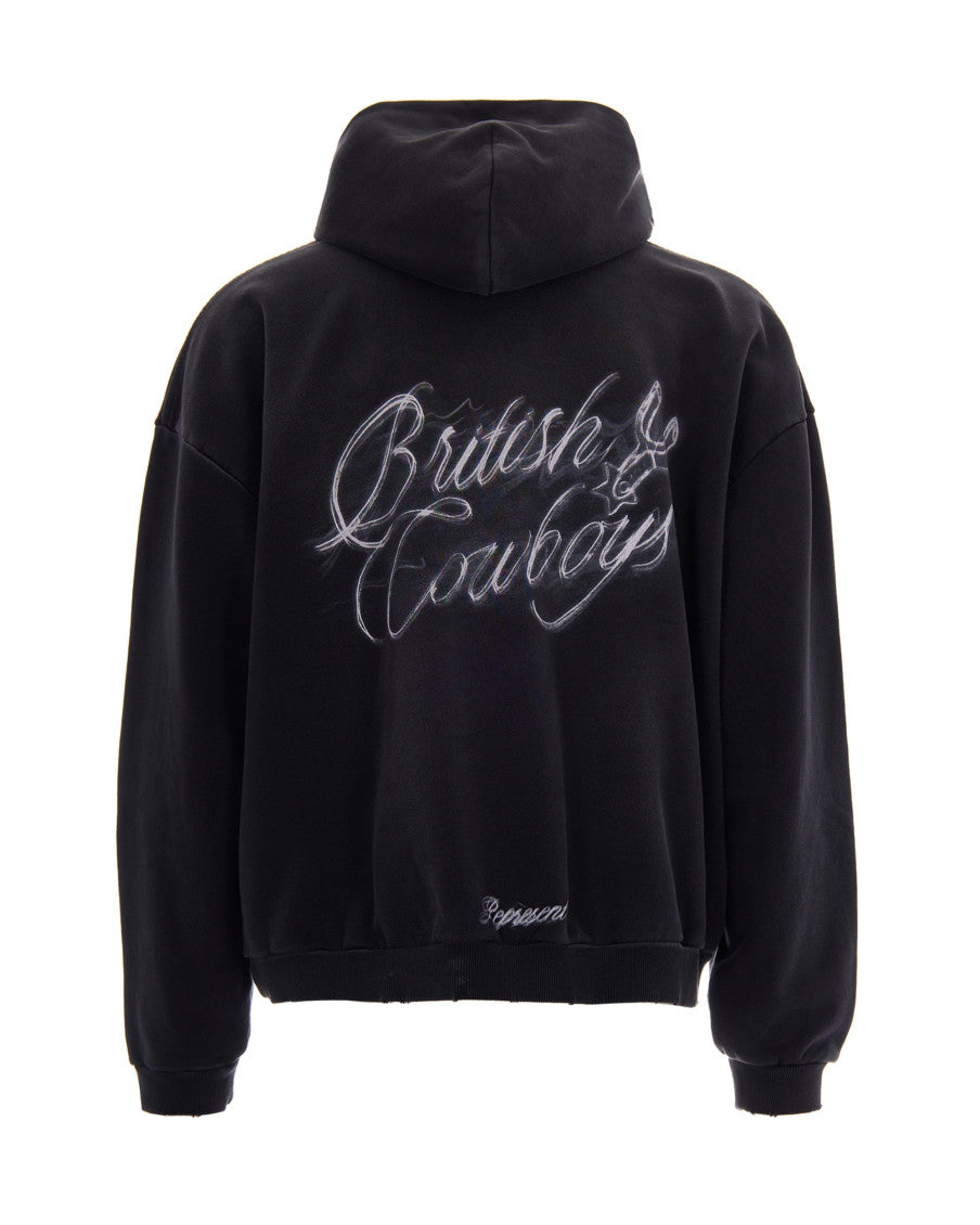 Black Graphic Hood Sweatshirt 3