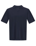 Dark Blue Solid Shirt Collar Polo 1