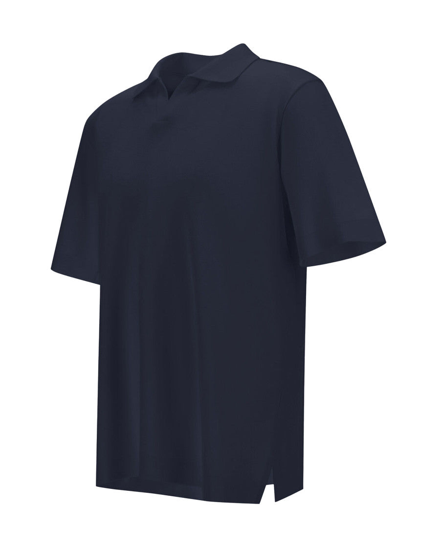 Dark Blue Solid Shirt Collar Polo 2