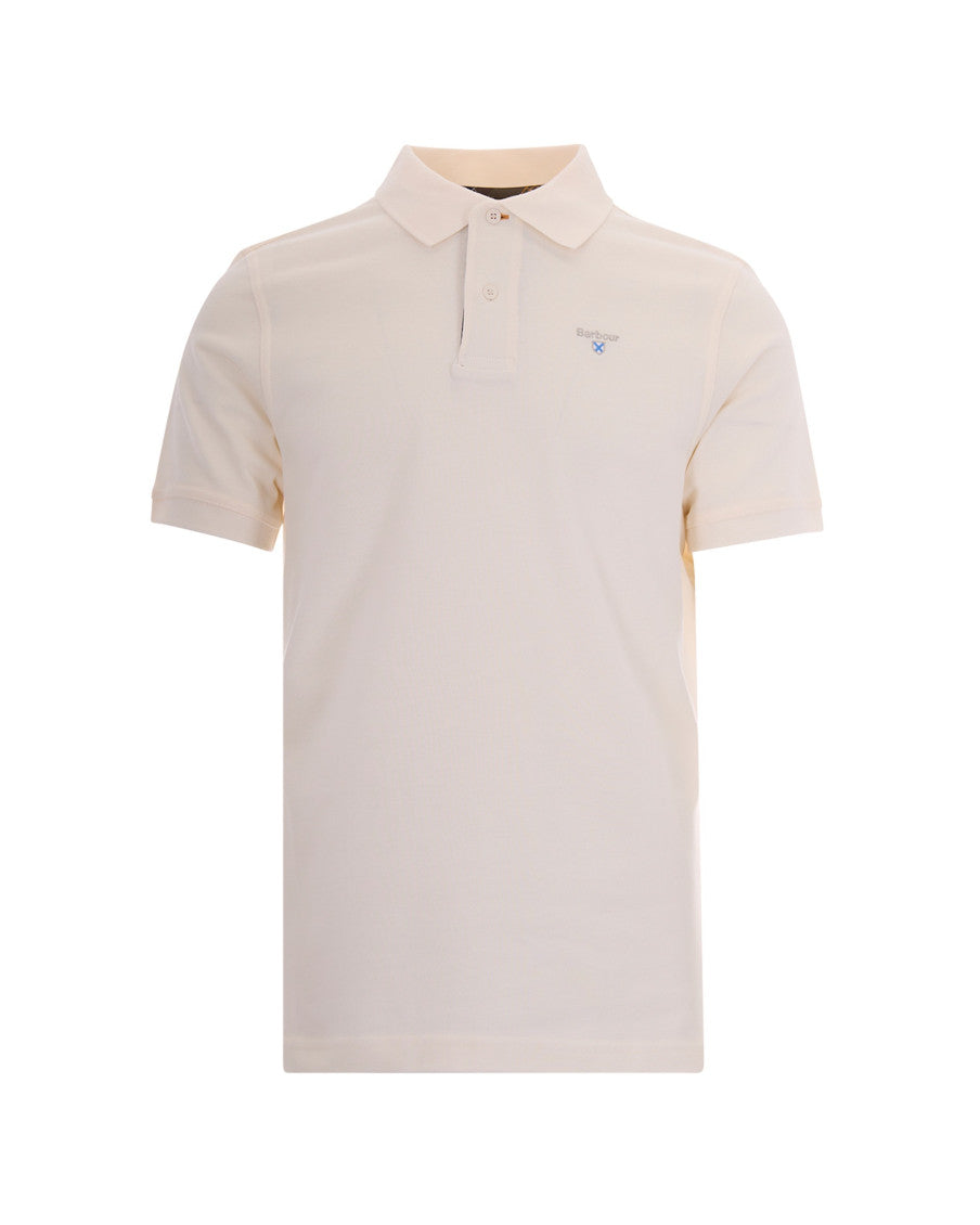 Off White Solid Polo 1