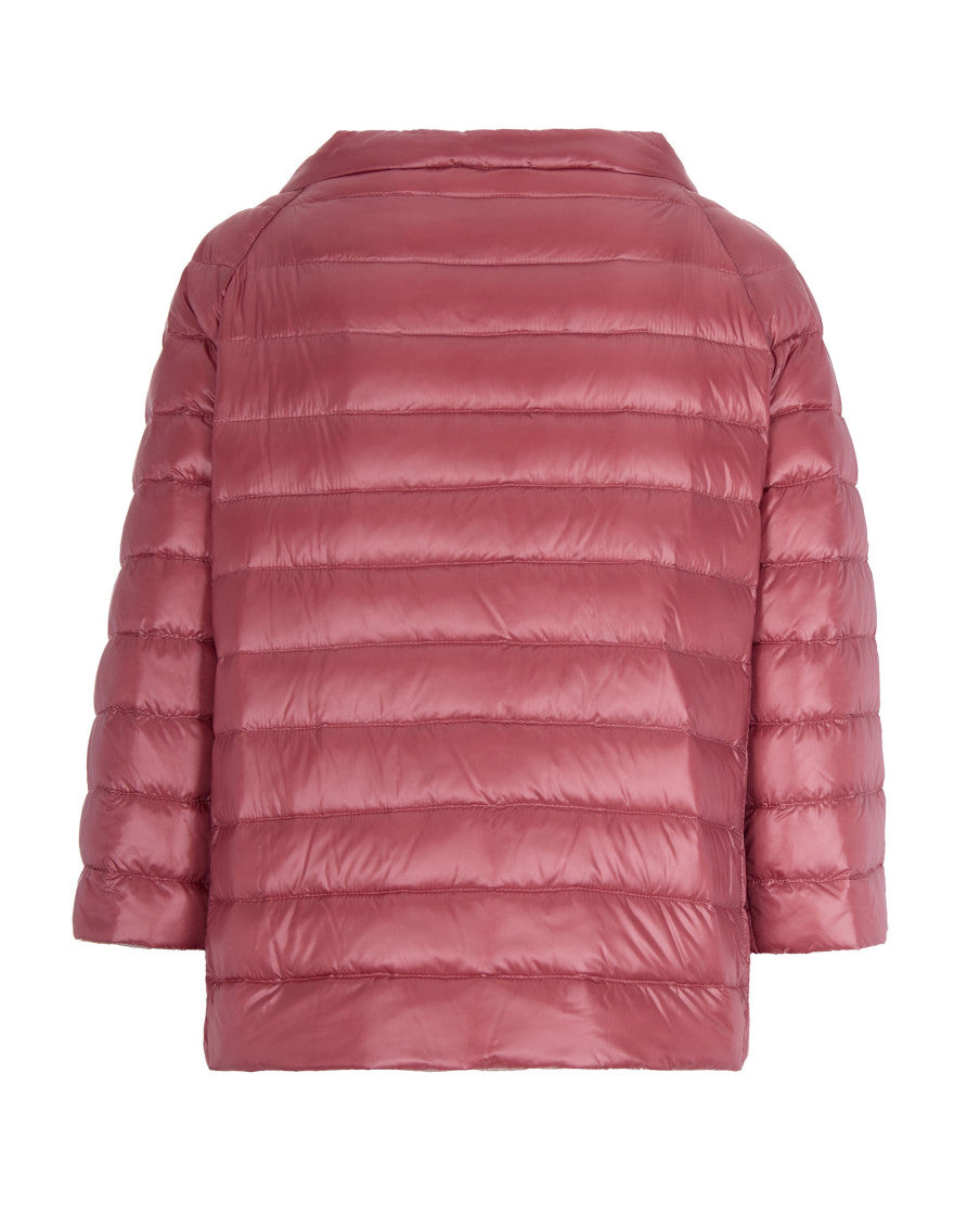 Red Quilted Round Neck Reversible Jacket 2