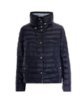 Blue Solid Mock Collar Reversible Jackets 1