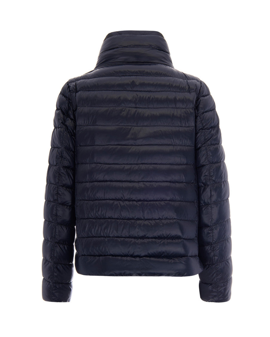 Blue Solid Mock Collar Reversible Jackets 2