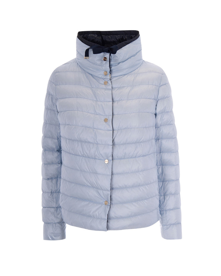 Blue Solid Mock Collar Reversible Jackets 3
