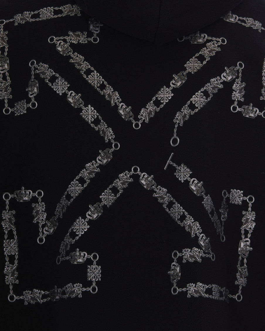 Black Printed Hood Sweatshirt 2