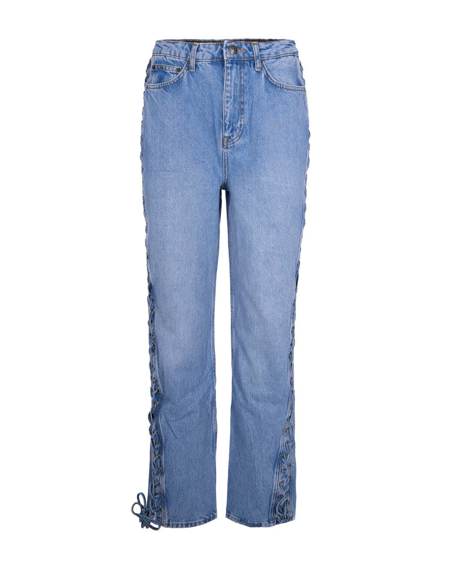 Blue Straight High Rise Jeans 1