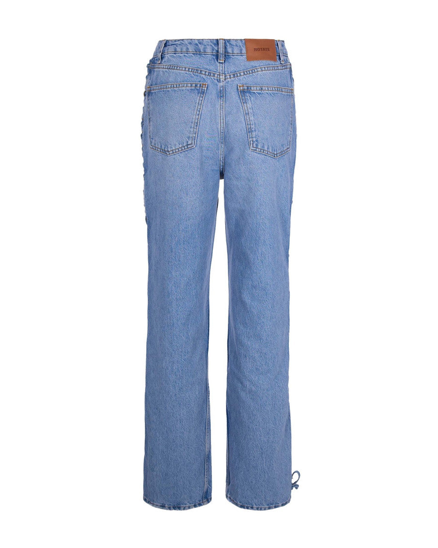 Blue Straight High Rise Jeans 2