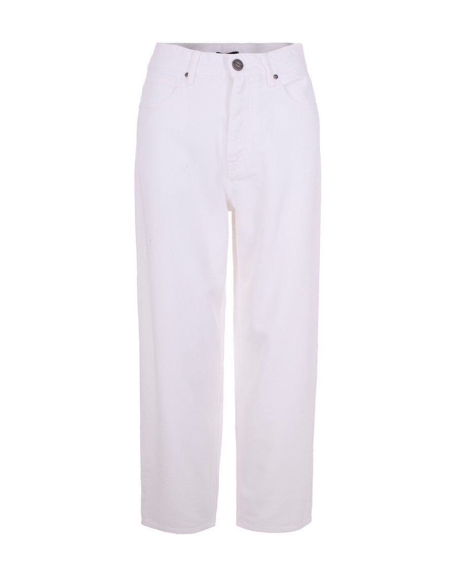 White Regular Mid Rise Jeans 1