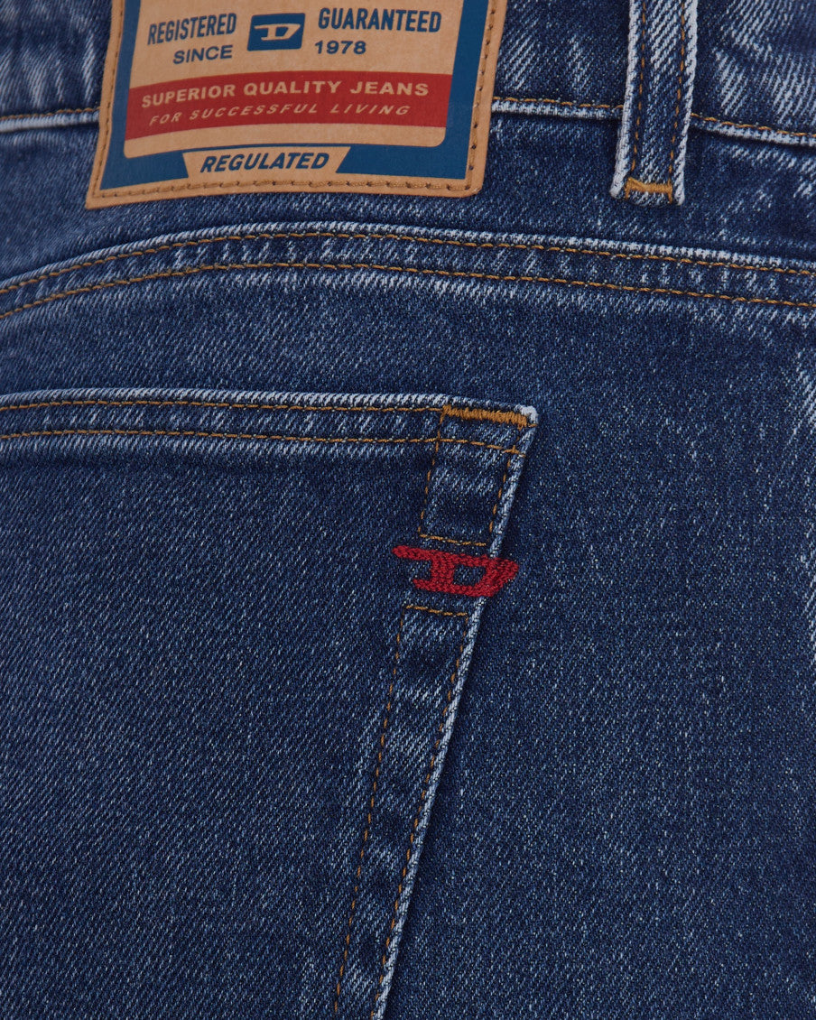 Blue Flared Mid Rise Jeans 3