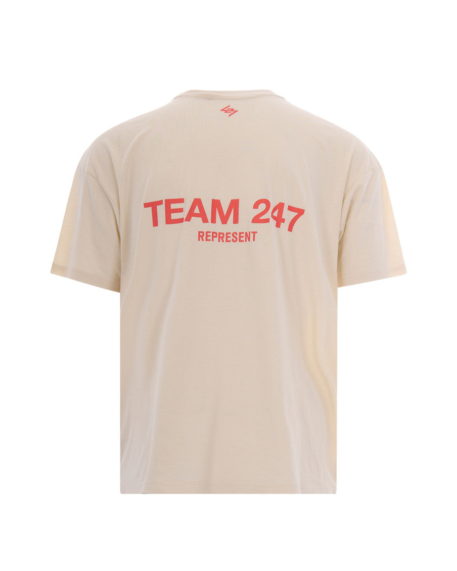 Beige Crew Neck T-Shirt 3