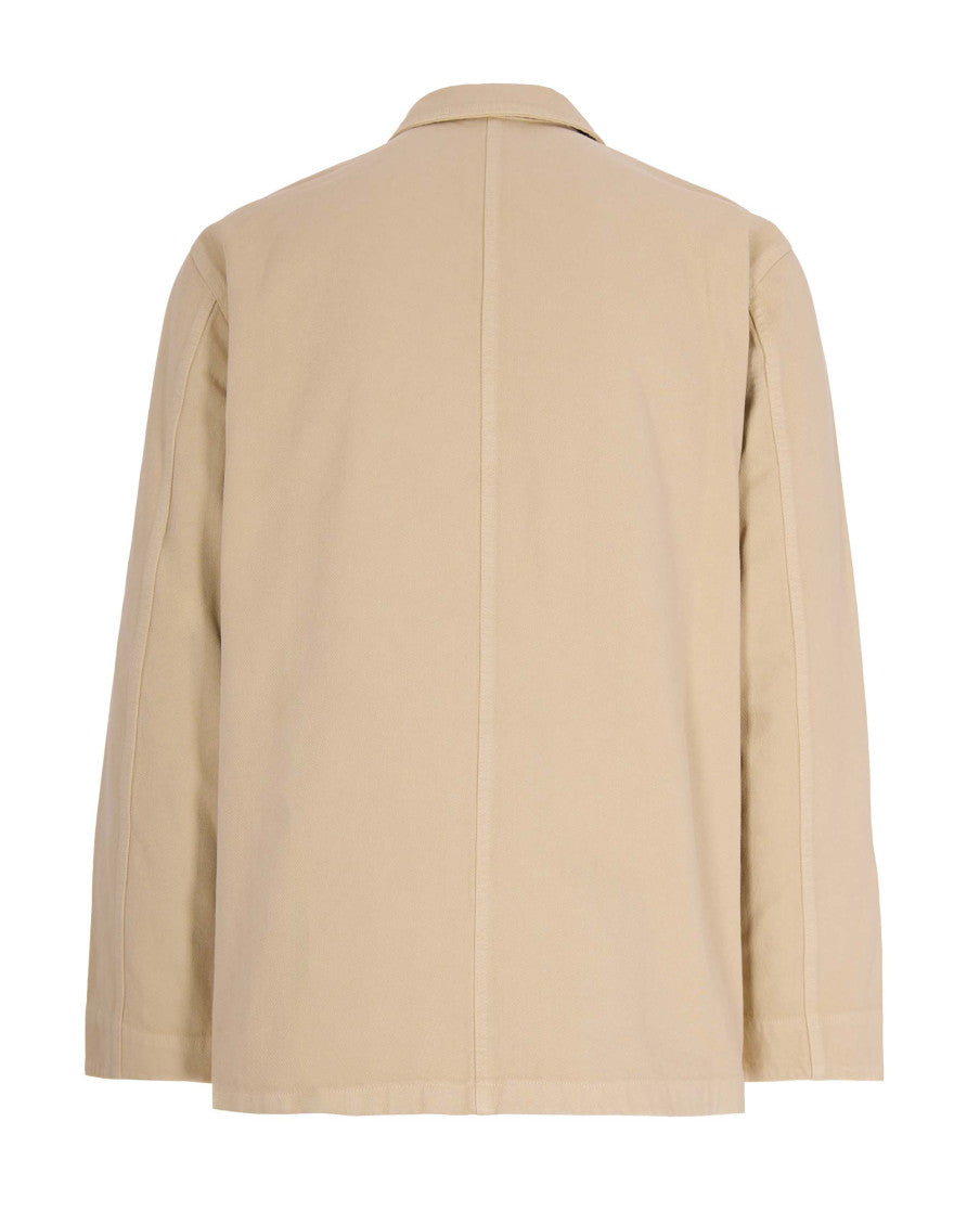 Natural Solid Shirt Collar Jacket 2