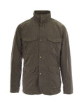 Olive Solid Mandarin Collar Jacket 1