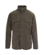 Olive Solid Mandarin Collar Jacket 1