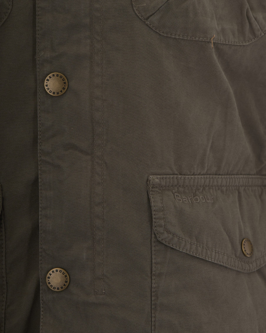 Olive Solid Mandarin Collar Jacket 3