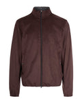 Brown Solid Mock Collar Jacket 1
