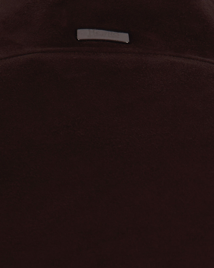 Brown Solid Mock Collar Jacket 3