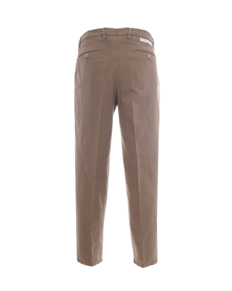 Beige Regular Flat Front Pants 2