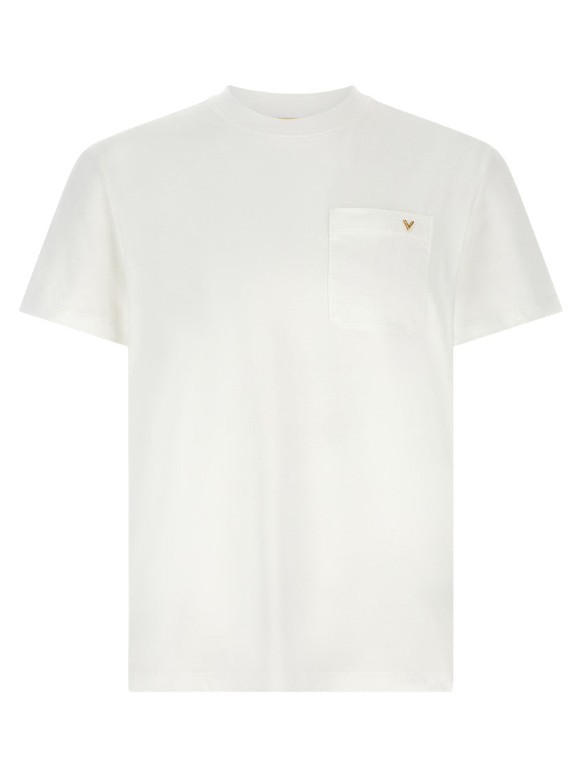 White Solid Crew Neck T-Shirt 1