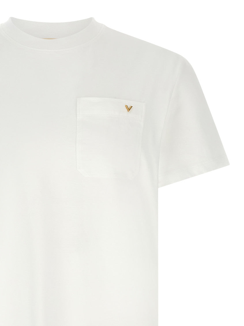 White Solid Crew Neck T-Shirt 2