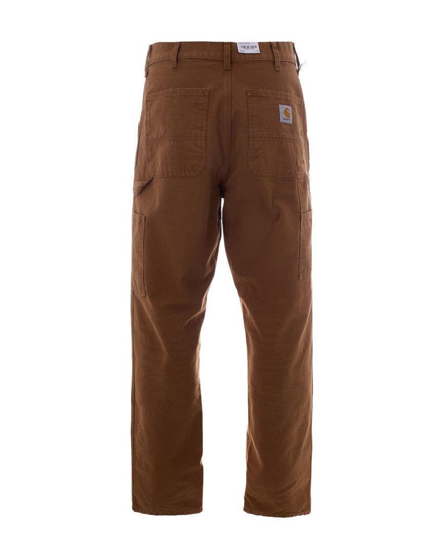 Brown Regular Straight Pants 3