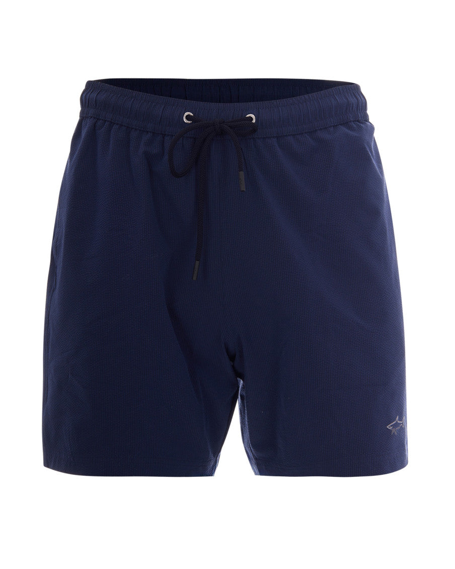 Blue Printed Logo Swimwear 1