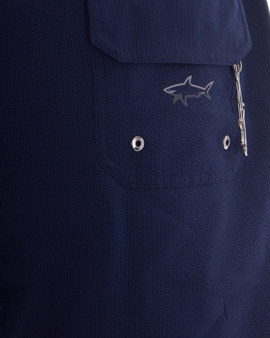 Blue Printed Logo Swimwear 2