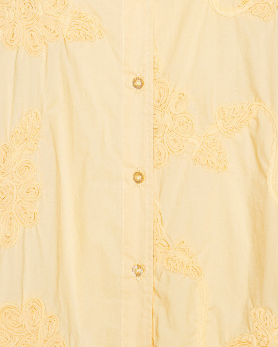 Yellow Oversized Embroidered Shirt 3