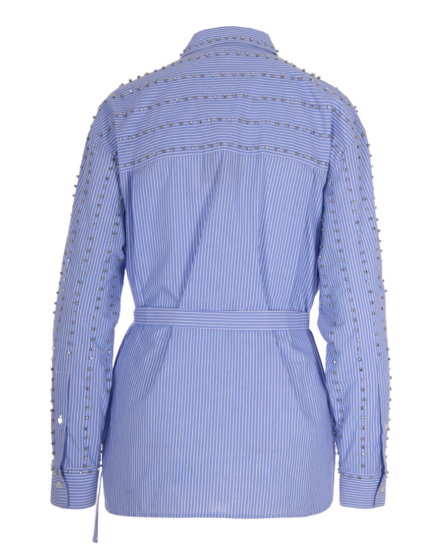 Blue Stripes Embellished Shirt 2