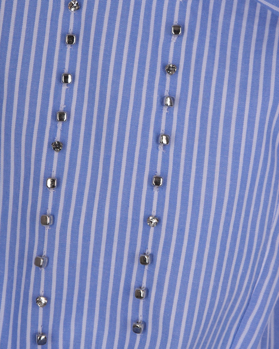 Blue Stripes Embellished Shirt 3