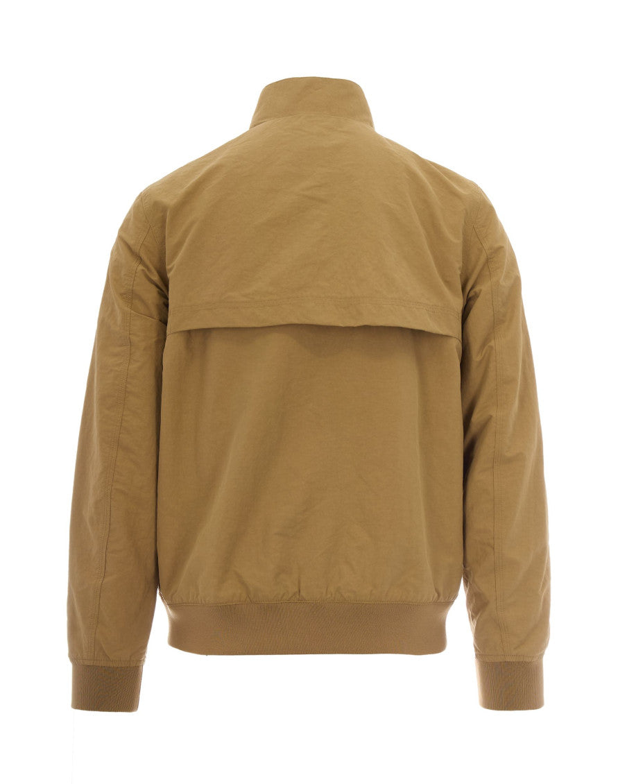 Brown Solid Mandarin Collar Jacket 2