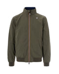 Green Solid Band Collar Jacket 1