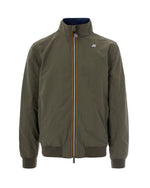 Green Solid Band Collar Jacket 1