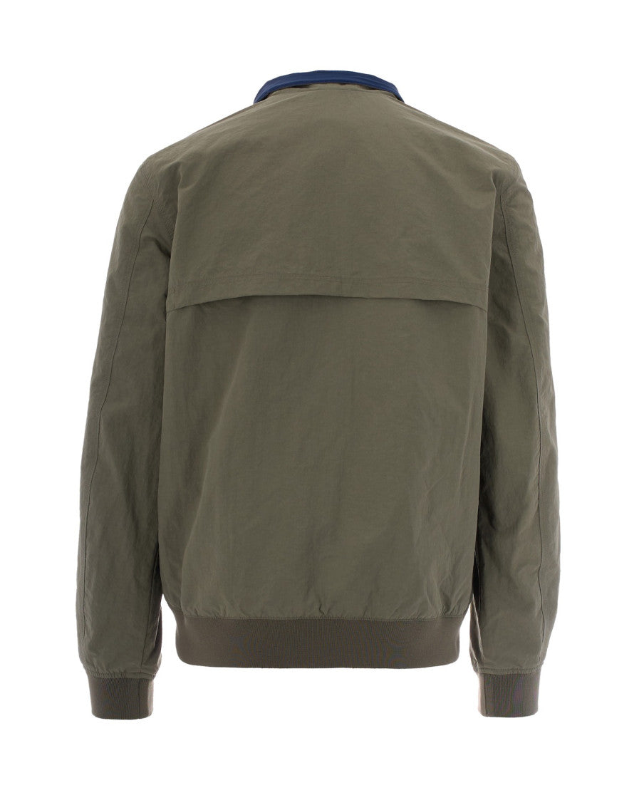 Green Solid Band Collar Jacket 2