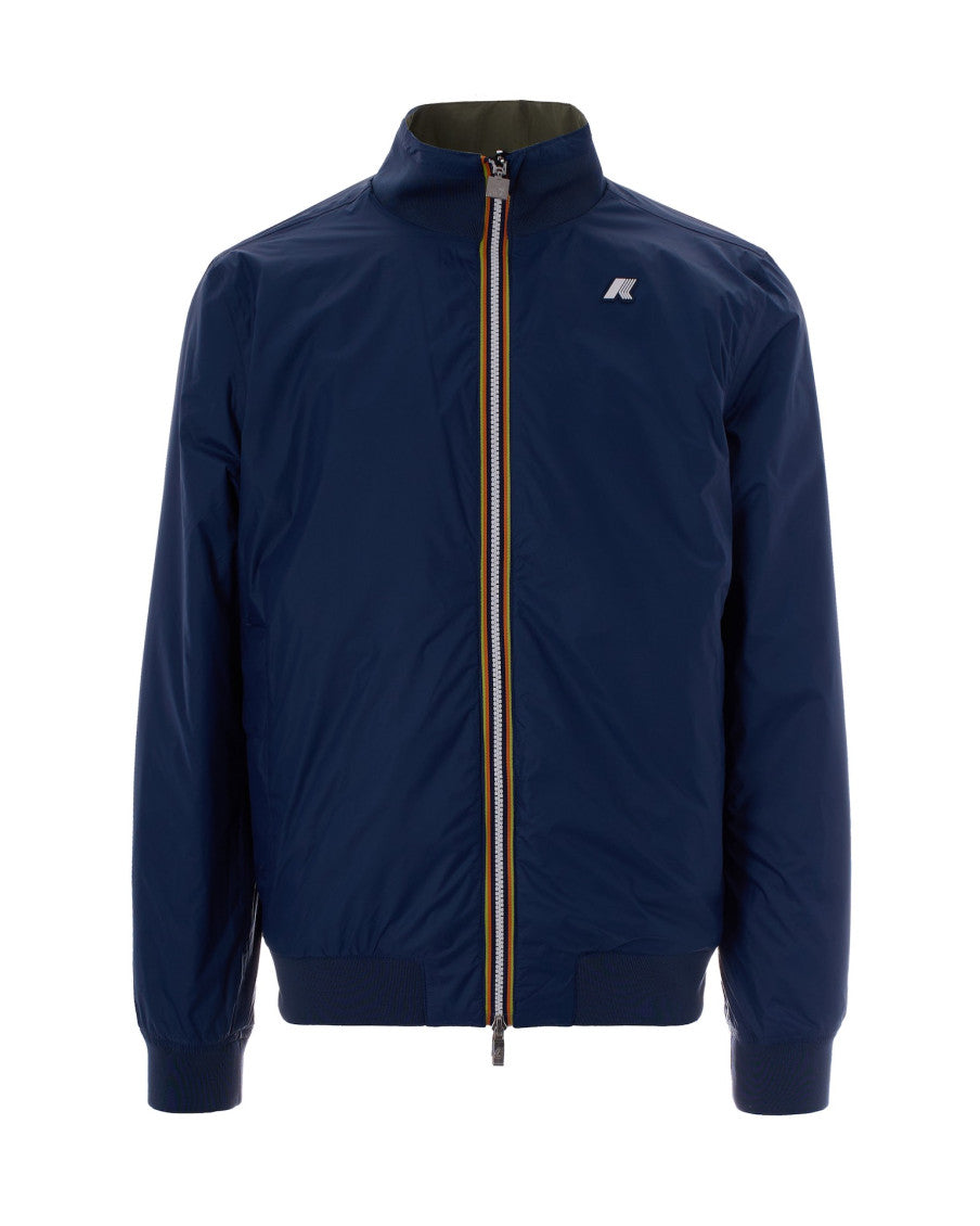 Green Solid Band Collar Jacket 3