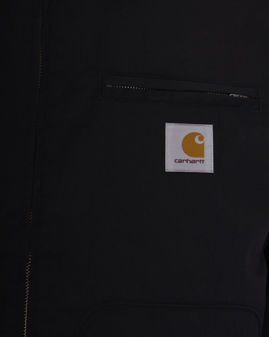Black Solid Shirt Collar Jacket 3