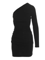 Black Draped One Shoulder Dress 1