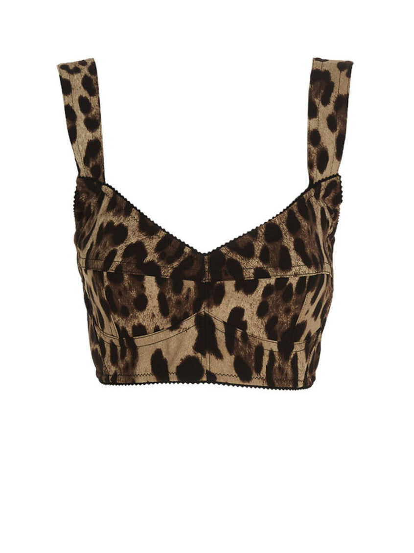 Brown Leopard Bustier Top 1