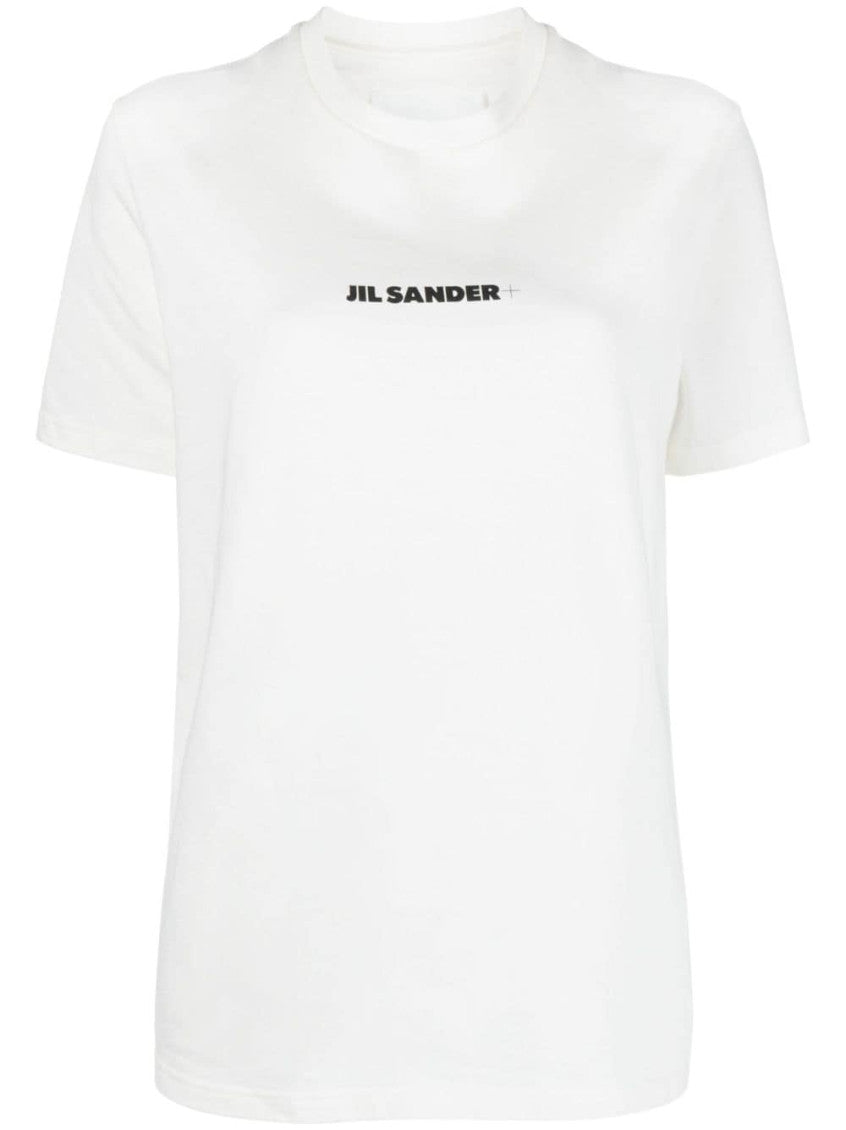 White Logo Cotton T-shirt 1