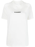 White Logo Cotton T-shirt 1