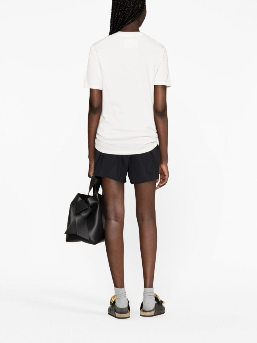 White Logo Cotton T-shirt 2