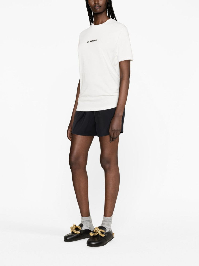 White Logo Cotton T-shirt 4