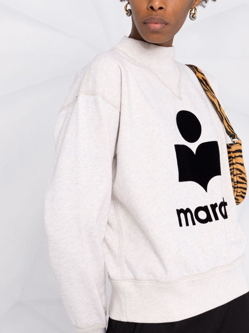 Natural Flocked-logo Sweatshirt 5